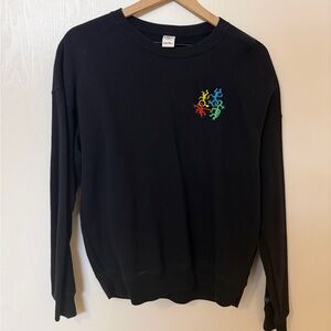 Uniqlo Keith Haring Black Crewneck with Embroidered Logo